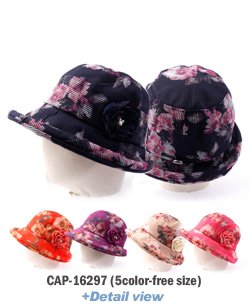 CAP-16297 여성 여름벙거지 꽃무늬