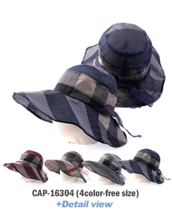 CAP-16304 여름체크 여성벙거지 모자