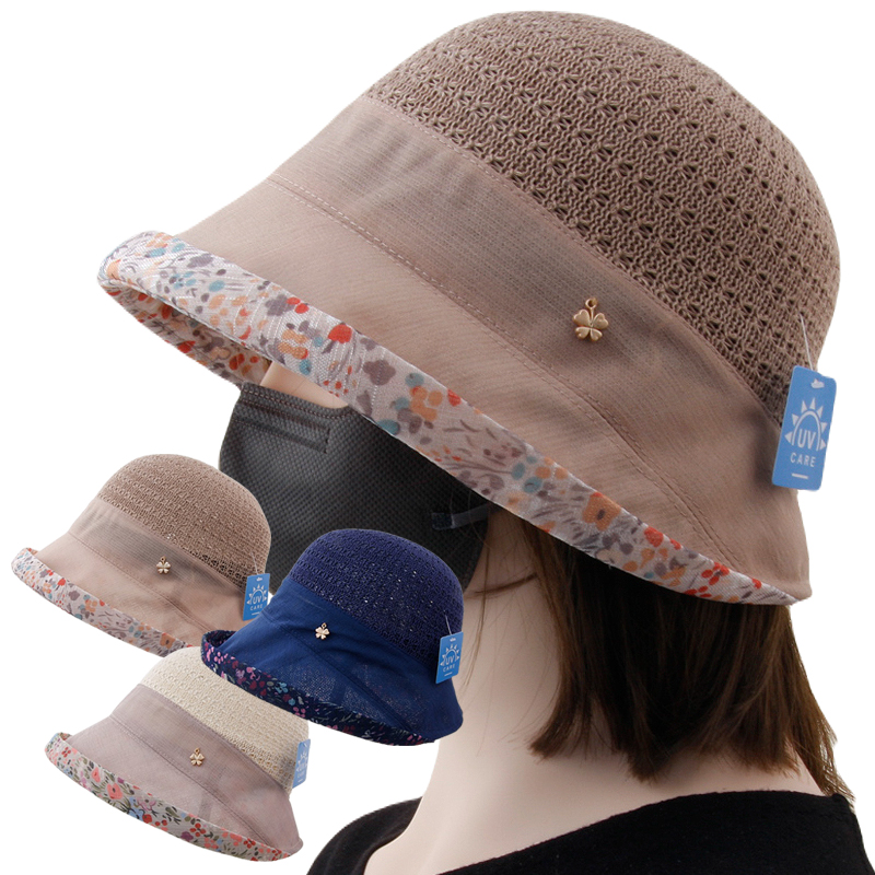 CAP-24170_중년 여성 여름 벙거지 모자 매쉬 니트 엄마 버킷햇 산책 여행 챙모자