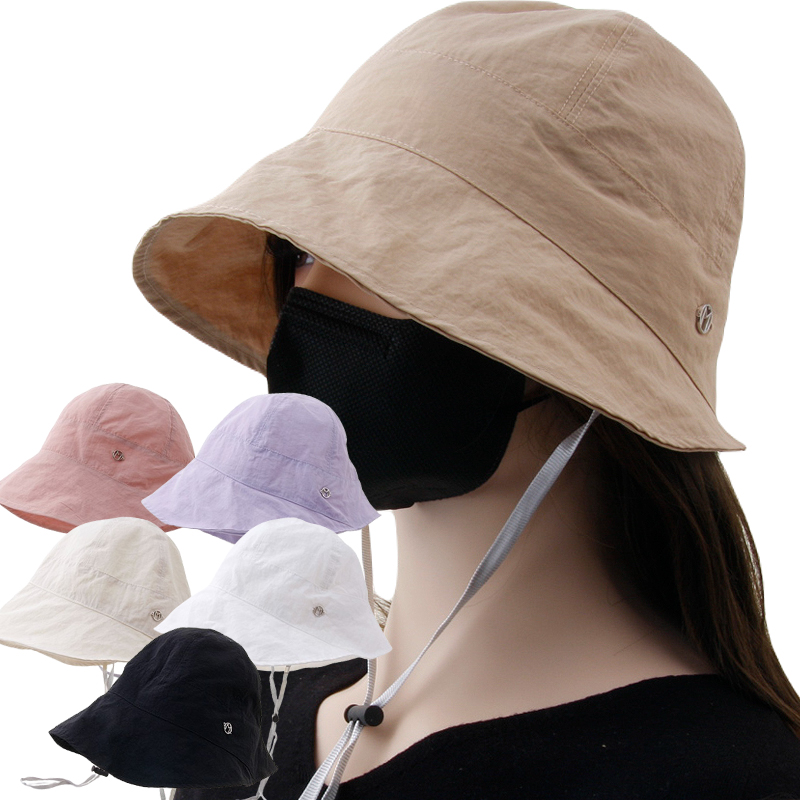CAP-24232_여름 벙거지 모자 여성 여자 햇빛차단 사파리햇 산책 여행 턱끈 버킷햇