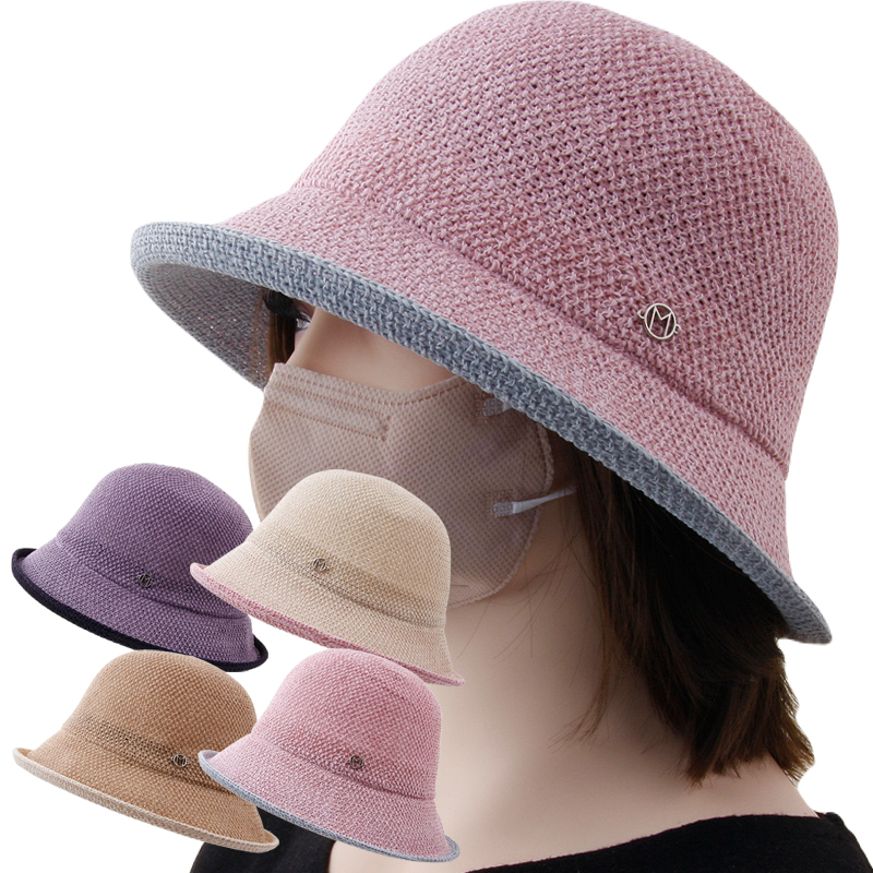 CAP-24177_여름 니트 벙거지 모자 여성 여자 버킷햇 산책 여행 챙모자