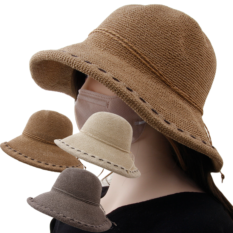 CAP-24225_여름 천연소재 밀짚 PAPER 여성 여자 벙거지 모자 햇빛차단 여행 버킷햇