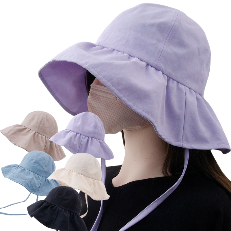CAP-24205_여름 턱끈 보넷 벙거지 모자 여자 여성 버킷햇 산책 여행 챙모자