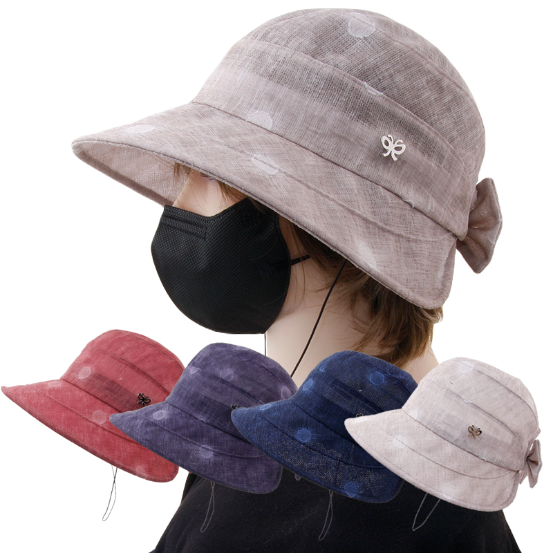 CAP-23509_고무줄 턱끈 중년 여성 벙거지모자 엄마 썬캡 여행 산책 봄 여름 모자