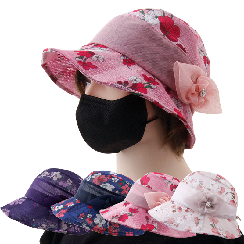 CAP-23505_중년 여성 썬캡형 벙거지모자 엄마 여행 산책 봄 여름 모자