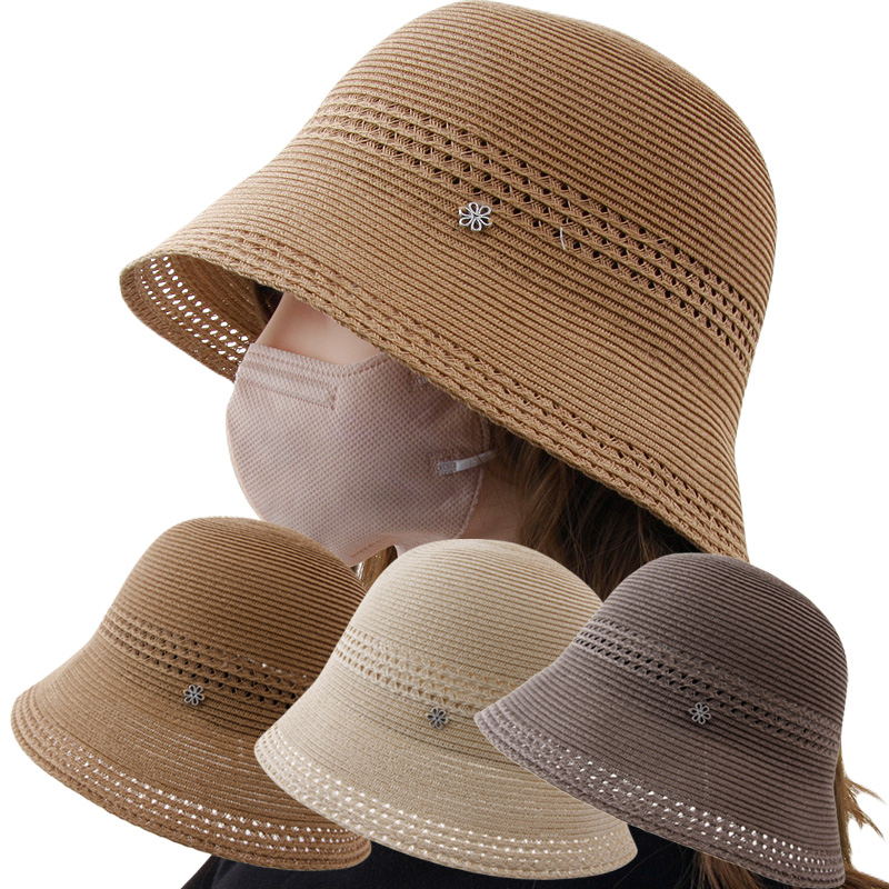 CAP-23564_여름 천연소재 여성 밀짚 벙거지모자 여행 산책 햇빛차단 여자 버킷햇