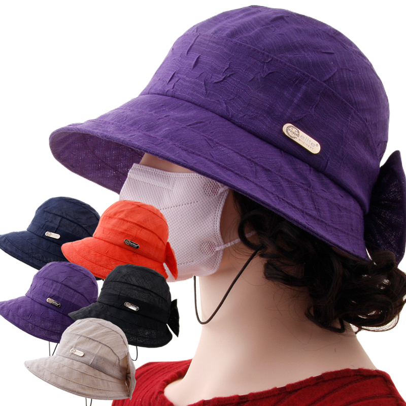 CAP-24104_중년여성 여름 매쉬 벙거지 모자 고무줄 턱끈 엄마 버킷햇 산책 여행