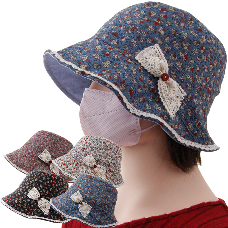 CAP-24109_중년여성 봄 여름 꽃무늬 벙거지 모자 여자 엄마 할머니 버킷햇 여행 산책