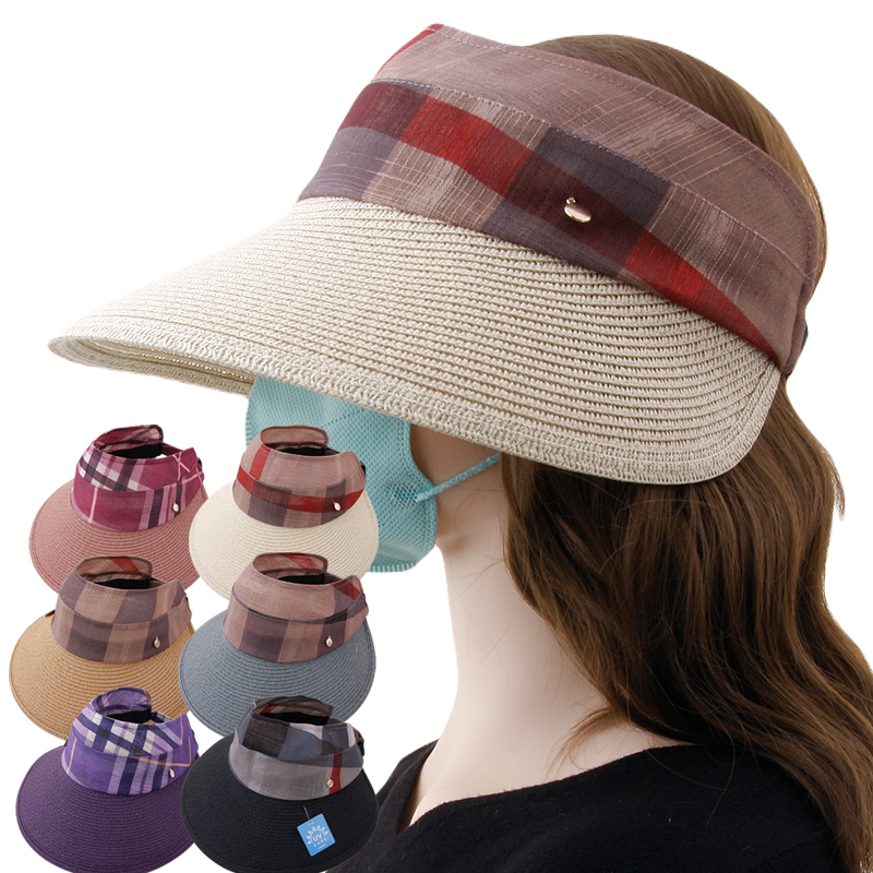 CAP-23984_천연소재 밀짚 여성 썬캡형 벙거지 모자 여자 여름 햇빛차단 여행 산책