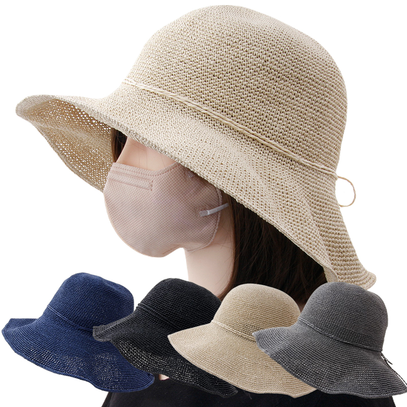 CAP-24039_여름 밀짚 천연소재 여성 벙거지 모자 큰챙 여행 산책 여자 버킷햇